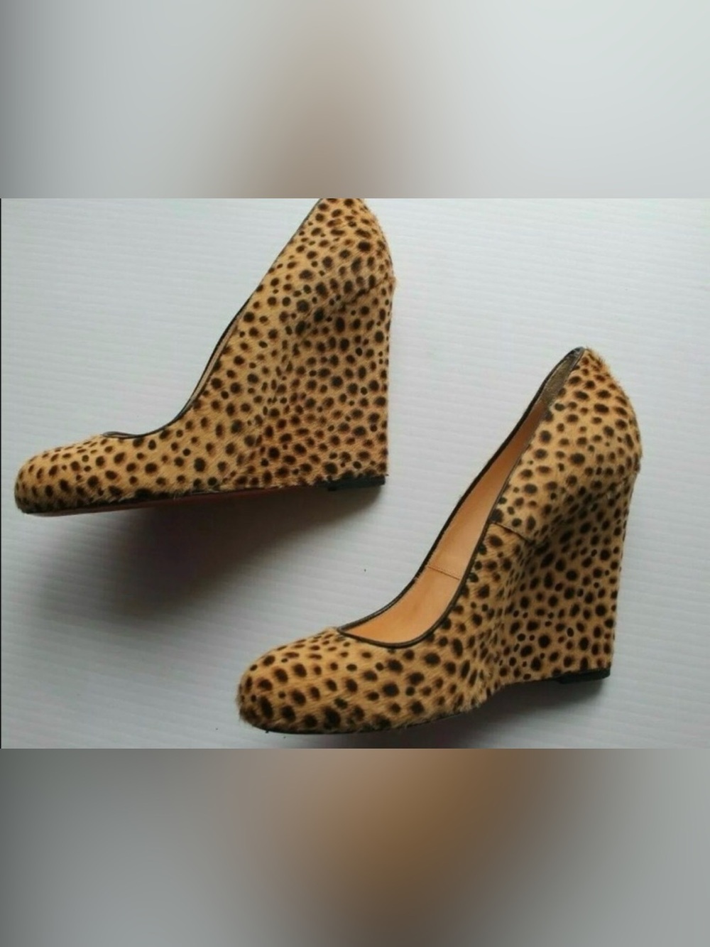 Christian Louboutin Cheetah Pony Hair Wedge / Size 36 / Authentic Heel
